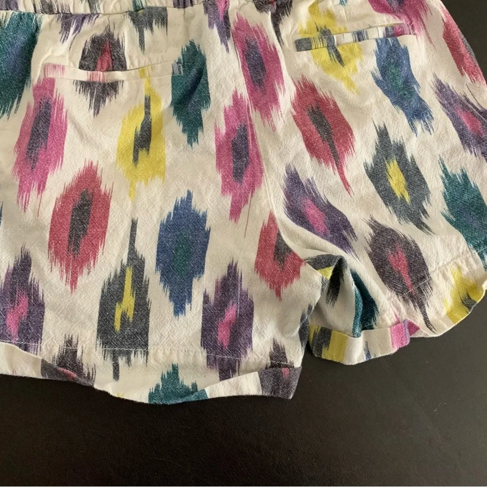 J Crew womens shorts paint splatter cuffed size 4 boho festival coachella hippie